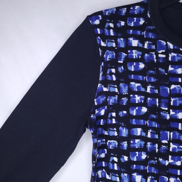 Brooks Brothers Cardigan Womens Small Blue Twinset Abstract Cotton Jersey NWT - Picture 3 of 12